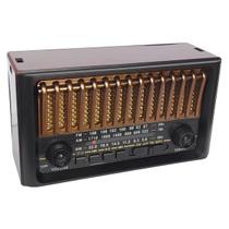 Rádio AM FM Retrô Vintage Portátil Bluetooth Antigo a Tomada e Pilha com Lanterna 3183 Bateria Recarregável Bivolt 110v 220v