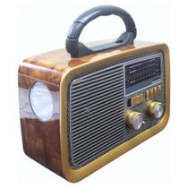 Rádio AM FM Retrô Vintage Portátil Bluetooth Bateria Recarregável Bivolt 110v 220v 3188 Antigo a Tomada e Pilha com Lanterna