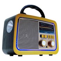 Rádio AM FM Retrô Vintage Portátil Bluetooth Bateria Recarregável Bivolt 110v 220v 3188 Antigo a Tomada e Pilha com Lanterna