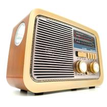 Rádio AM FM Retrô Vintage Portátil Bluetooth Bateria Recarregável Bivolt 110v 220v 3188 Antigo a Tomada e Pilha com Lanterna