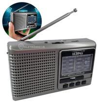 Rádio AM/FM/SW Com MP3 e Entrada Para Fones Lanterna Integrada LE676