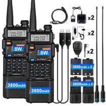 Rádio amador BAOFENG UV-5R 8W com 4 baterias 3800mAh e 1800mAh