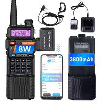 Rádio amador Baofeng UV-5R portátil, walkie talkies bidirecionais de 3800mAh