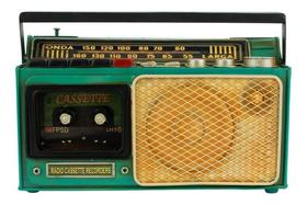 Rádio Antigo Cofrinho 18.5x8.5x28cm Estilo Retrô - Vintage - Taimes