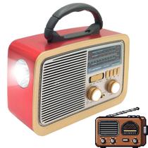Rádio Antigo Luz LED Madeira Portátil Em Estoque