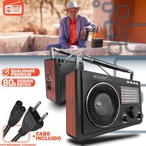 Rádio Antigo Retrô Bluetooth Analógico AM FM Bivolt Recarregável Para Zona Rural Estilo Vintage Rádio Antigo Retrô Bluetooth Analógico AM FM Bivolt Recarregável Para Zona Rural Estilo Vintage