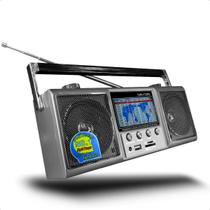 Rádio Antigo Retrô Portátil CNN752RU AM FM SW USB Cartão TF SD Dois Alto Falantes 3 Polegadas Bivolt Estilo Vintage