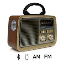 Rádio Antigo Retrô Recarregável Portátil Bluetooth Am Fm Mp3 USB Vintage