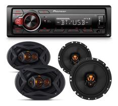 Rádio Aparelho Pioneer Bluetooth 218bt + 4 Alto Falantes Jbl