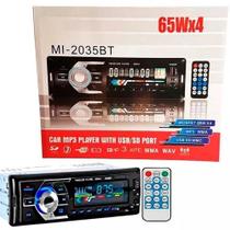 Rádio Auto Rádio Som Automotivo Bluetooth Mp3 Player Fm Usb Aux Sd Som pra carro bluetooth ls-2031bt - Lenox