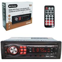 Radio automotivo 3w com controle mp3 fm / usb / sd / aux - Livstar