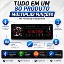 Radio automotivo MP3 BT 25W 6688T C/CONTROLE SEM TF (2USB)