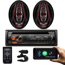 Rádio Automotivo Pioneer DEH-S4180BT Toca CD Som Bluetooth MP3 Player + Falante Bicho Papão 6X9 350W