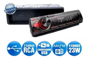 Rádio automotivo pioneer mvh-s218bt c/ usb e bluetooth