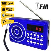 Rádio Banda Fm Portátil Com Bluetooth Mp3 Som Alto Potência 3W RMS JD32