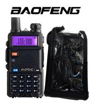 Rádio Baofeng UV-5R Original 5W Com Capa Em Couro