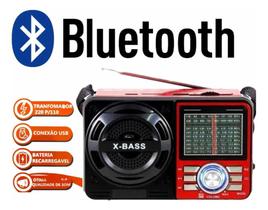 Rádio Bass Retro Vintage Usb Mp3 Bluetooth Marrom A-1088 - Altomex