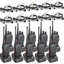 Rádio bidirecional BAOFENG BF-888S de longo alcance 16CH com fone de ouvido