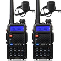 Rádio bidirecional Retevis RT-5R de longo alcance, walkie-talkies com microfone de ombro, banda dupla, 128 canais, alta potência, rádios bidirecionais portáteis, rádio amador recarregável de 1400 mAh para caçar, caminhar e esquiar (pacote com 2)