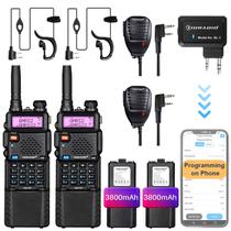 Rádio bidirecional TIDRADIO GM-5R GMRS com programador sem fio, pacote com 2 Rádio bidirecional TIDRADIO GM-5R GMRS com programador sem fio, pacote com 2