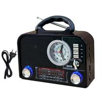Rádio Bluetooth com Relógio Despertador AM FM USB Cartão Bateria Rádio Bluetooth com Relógio Despertador AM FM USB Cartão Bateria