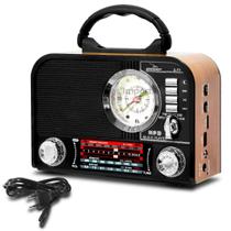 Rádio Bluetooth Retro Fm Am Sw Usb Portátil Relógio Rádio Bluetooth Retro Fm Am Sw Usb Portátil Relógio