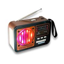 Rádio Bluetooth Vintage Recarregável Portátil Lanterna Cor:Marrom