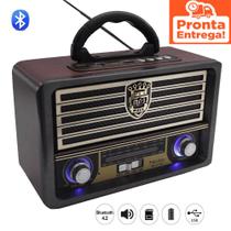 Radio caixa de som Am Fm retro portátil usb sd mp3 vintage antigo bateria recarregável bluetooth portatil