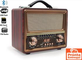 Radio Caixa de Som Vintage Retro Am Fm Usb Bateria Som Bluetooth Antigo Recarregável Alta Qualidade