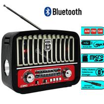 Rádio Com Lanterna Am Fm Sw Bluetooth Sd Usb Recarregável Ótima Qualidade Conexão USB/TF LE601