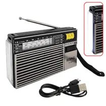 Rádio Com Lanterna Portátil Alta Qualiodade De Som Recarregável USB LE607