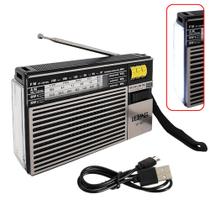 Rádio Com Lanterna Retro Recepção Banda Fm, Am,sw1 E Sw2 Bateria Recarregável LE607 - Lelong