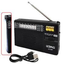 Rádio Com Lanterna Retro Recepção Banda Fm, Am,sw1 E Sw2 Bateria Recarregável LE607