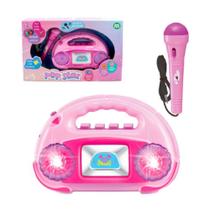 Radio com Microfone Amplificador Popstar Infantil com Musicas e Luzes - Ark Toys Radio com Microfone Amplificador Popstar Infantil com Musicas e Luzes - Ark Toys