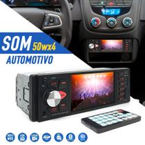 Rádio Com Tela 1 Din Citroen C3 2003 2004 2005 2006 2007 Bluetooth Pen Drive Cartão SD Entrada Auxiliar