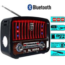 Rádio Completo Retro Vintage Com Lanterna Bluetooth Usb/FM/AM/SD Qualidade de Som LE601