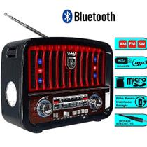 Rádio Completo Vintage + Lanterna Luz Led Bluetooth am/fm/sw Para Casa Praia Viagens Escritório LE601VM