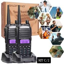 Radio Comunicador Baofeng Profissional HT Uv82 Dual Band Longo Alcance 128 Canais Radio Fm 12Km Com Fone