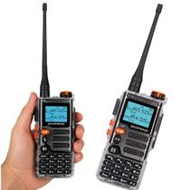 Rádio Comunicador Baofeng Tri-band Transparente Recarregável Type-c Lanterna Led Bateria Durável 2600mAh 10 km DualWatch Rádio Comunicador Baofeng Tri-band Transparente Recarregável Type-c Lanterna Led Bateria Durável 2600mAh 10 km DualWatch