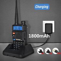 Rádio Comunicador Dual Band Uhf Vhf Uv-5r HT Fm Fone + Capa de Silicone - Baofeng