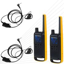 Radio Comunicador T470BR Com Fones De Ouvido Resistente Tipo D Concha