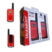 Rádio Comunicador Talkabout Motorola T110BR Vermelho a pilhas até 25km 26 Canais