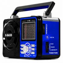 Rádio Cor Azul Retrô Vintage Am Fm Analógico Aux P2 Pen Drive MP3 radio Radio am fm com tomada