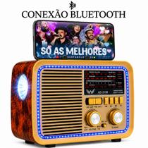 Rádio Cor Madeira A Pilha E Tomada Bluetooth Lanterna Am Fm Sw Pendrive Com Sd Usb Radio Am Fm Bivol