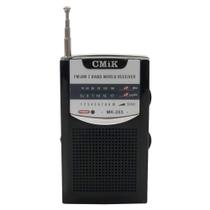Rádio de Bolso AM/FM 2 Bandas Preto - Quanhe