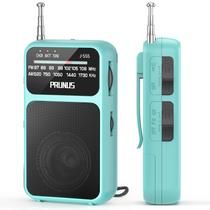 Rádio de bolso PRUNUS J-555 AM FM com carregamento USB-C com lanterna