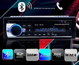 Rádio de Carro Bluetooth com AUX-IN, MP3, FM, USB e Controle Remoto - 1 Din