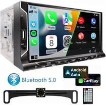 Rádio De Carro Com Tela De Toque HD De 7 Polegadas 2 Din Carplay Android Auto Câmera De Ré Bluetooth