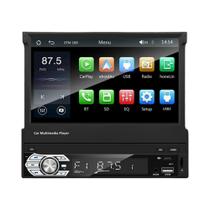 Rádio De Carro Com Tela Touch Retrátil HD De 7 Polegadas Universal 1 Din Carplay Android Auto MP5 SD