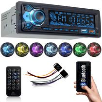 Radio de carro MP3 FM bluetooth Aparelho de som 7 Cores muda de cor 2 ent. USB LEY-1854A